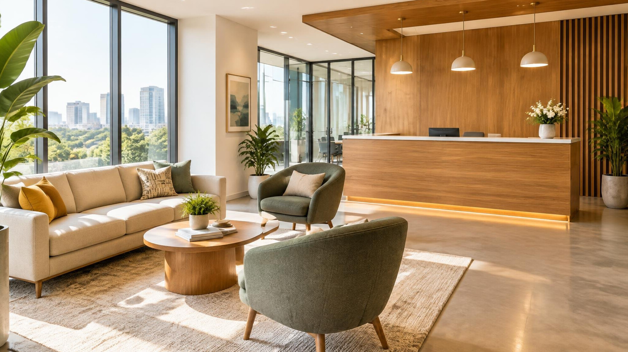 Reception area of a media consulting office